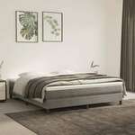 shumee Box spring postelja z vzmetnico svetlo siva 180x200 cm žamet