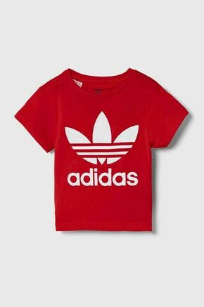 Otroška bombažna kratka majica adidas Originals TREFOIL rdeča barva - rdeča. Otroška lahkotna kratka majica iz kolekcije adidas Originals