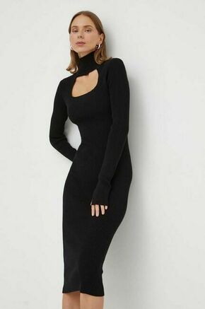 Obleka Herskind Wanted črna barva - črna. Obleka iz kolekcije Herskind. Model izdelan iz rebraste pletenine. Zelo elastičen material zagotavlja popolno svobodo gibanja.