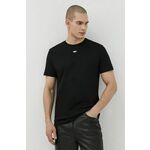 Bombažna kratka majica Diesel moški, črna barva - črna. Kratka majica iz kolekcije Diesel, izdelana iz tanke, elastične pletenine. Model iz zračne bombažne tkanine.