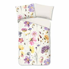 Belo bombažno posteljno perilo za enojno posteljo 140x200 cm - Good Morning