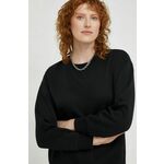 Bombažen pulover Answear Lab ženska, črna barva - črna. Pulover iz kolekcije Answear Lab, izdelan iz enobarvne pletenine. Mehko oblazinjena sredina zagotavlja visoko raven udobja.