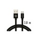 SWISSTEN podatkovni kabel Textile USB/micro USB 3,0 M, črn 71527300