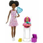 Mattel Barbie Nanny Rojstnodnevna zabava igralni set - črnolaska (FHY97)