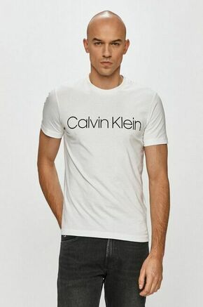 Calvin Klein Majica Front Logo K10K104063 Bela Regular Fit