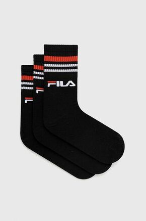 Nogavice Fila črna barva - črna. Nogavice iz kolekcije Fila. Model izdelan iz elastičnega materiala. V kompletu so trije pari.