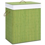 vidaXL Košara za perilo iz bambusa zelena 83 L