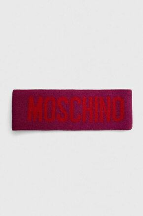 Volnen pas Moschino vijolična barva - vijolična. Trak iz kolekcije Moschino. Model izdelan iz vzorčaste tkanine.