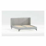Siva oblazinjena zakonska postelja z letvenim dnom 140x200 cm Basti – Ropez