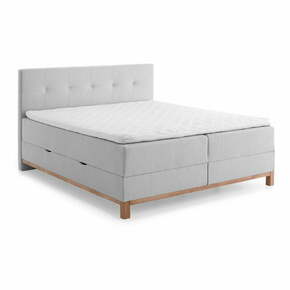 Svetlo siva boxspring postelja s prostorom za shranjevanje 160x200 cm Catania - Meise Möbel