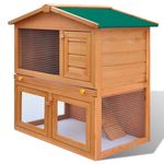 shumee Zunanji zajčnik / hišica za male živali s 3 vrati iz lesa