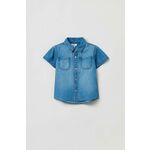 Bombažna srajca za dojenčka OVS - modra. Srajca za dojenčka iz kolekcije OVS. Model izdelan iz jeansa.