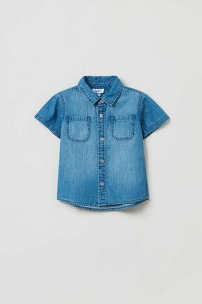 Bombažna srajca za dojenčka OVS - modra. Srajca za dojenčka iz kolekcije OVS. Model izdelan iz jeansa.