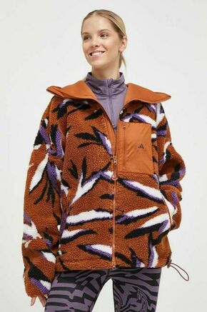 Športni pulover adidas by Stella McCartney rjava barva