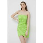 Obleka Artigli zelena barva - zelena. Obleka iz kolekcije Artigli. Oprijet model, izdelan iz enobarvne tkanine.