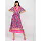 ITALY MODA Ženska obleka z orientalskim motivom KARENZA roza DHJ-SK-11331-3.61_386808 Univerzalni