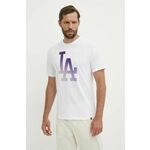 Bombažna kratka majica 47 brand MLB Los Angeles Dodgers moška, bela barva, BB012TEMECH618800WW - bela. Kratka majica iz kolekcije 47 brand, izdelana iz elastične pletenine. Model iz zračne bombažne tkanine.