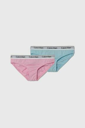 Otroške spodnje hlače Calvin Klein Underwear 2-pack roza barva - roza. Otroški Spodnjice iz kolekcije Calvin Klein Underwear. Model izdelan iz udobne pletenine. V kompletu sta dva para.