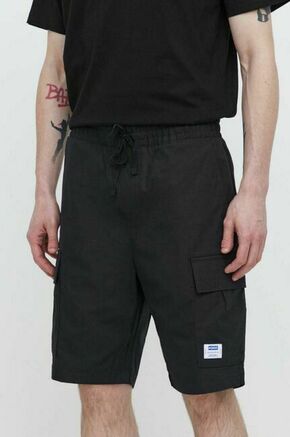 Bombažne kratke hlače Hugo Blue črna barva - črna. Kratke hlače iz kolekcije Hugo Blue. Model izdelan iz lahke tkanine. Model iz izjemno trpežne bombažne tkanine.