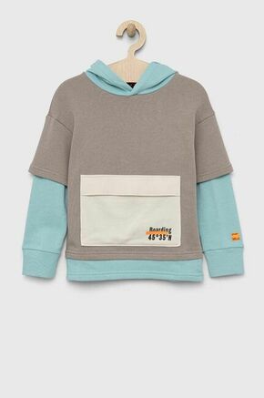 Otroški bombažen pulover Sisley rjava barva