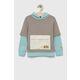 Otroški bombažen pulover Sisley rjava barva, s kapuco - rjava. Otroški pulover s kapuco iz kolekcije Sisley. Model izdelan iz elastične pletenine. Zračni model, ki podpira udobje pri uporabi.