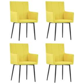 Shumee Jedilni stoli z naslonjali za roke 4 kosi rumeno blago