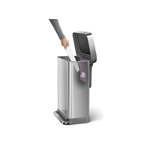 SimpleHuman CW2023 rozsdamentes 55 literes négyszögletes pedálos szemetes beépített zacskótartóval