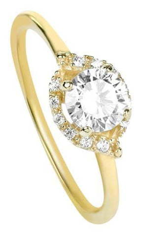 Brilio Očarljiv zaročni prstan iz rumenega zlata 229 001 00804 (Obseg 52 mm) rumeno zlato 585/1000