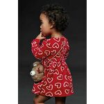 Obleka za dojenčka Mayoral rdeča barva - rdeča. Obleka za dojenčke iz kolekcije Mayoral. Nabran model, izdelan iz vzorčaste pletenine.