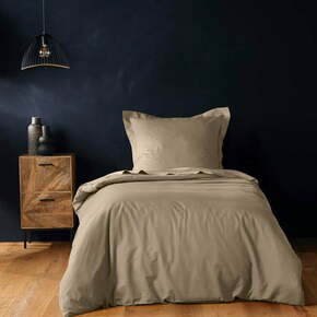 Svetlo rjava enojna bombažna posteljnina 140x200 cm Lina – douceur d'intérieur