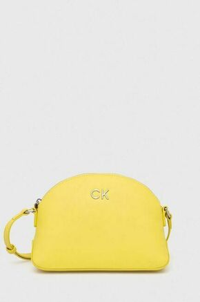 Torbica Calvin Klein rumena barva - rumena. Majhna torbica iz kolekcije Calvin Klein. Model na zapenjanje