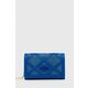 Torbica Love Moschino - modra. Majhna torbica iz kolekcije Love Moschino. Model na zapenjanje, izdelan iz kombinacije tkane tkanine in eko usnja.