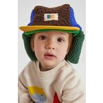 Otroška kapa Bobo Choses zelena barva - zelena. Otroški kapa iz kolekcije Bobo Choses. Model izdelan iz materiala z nalepko.