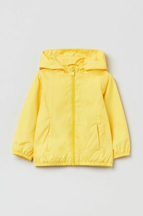 Otroška vodoodporna jakna OVS rumena barva - rumena. Otroška Vodoodporna jakna iz kolekcije OVS. Prehoden model izdelan iz enobarvnega materiala.