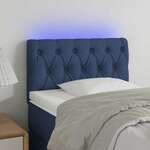 Greatstore LED posteljno vzglavje modro 80x7x78/88 cm blago