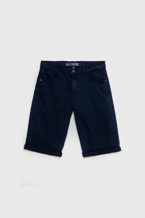 Otroške kratke hlače Guess - mornarsko modra. Otroško kratke hlače iz kolekcije Guess. Model izdelan iz enobarvnega materiala.