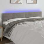 shumee LED posteljno vzglavje svetlo sivo 160x5x78/88 cm žamet