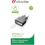 CellularLine hišni polnilec USB, črn