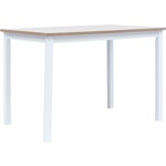 VIDAXL Jedilna miza bela in rjava 114x71x75 cm trden les kavčukovca