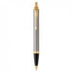 Parker Royal IM kemični svinčnik iz brušene kovine z zlato zaponko
