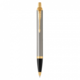 Parker Royal IM kemični svinčnik iz brušene kovine z zlato zaponko