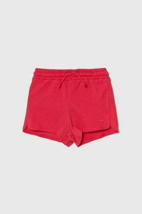 Otroške bombažne kratke hlače United Colors of Benetton roza barva - roza. Otroški kratke hlače iz kolekcije United Colors of Benetton. Model izdelan iz bombažne tkanine. Model iz tkanine