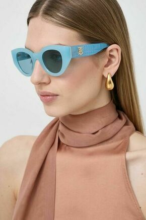 Sončna očala Burberry ženski - modra. Sončna očala iz kolekcije Burberry. Model s toniranimi stekli in okvirji iz plastike. Ima filter UV 400.