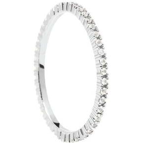 PDPAOLA Minimalističen srebrn prstan z bleščečimi cirkoni White Essential Silver AN02-347 (Obseg 50 mm) srebro 925/1000