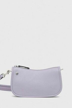 Coach usnjena torbica - vijolična. Majhna torbica iz kolekcije Coach. Model na zapenjanje