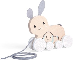 Bigjigs Toys Vlečni zajček z dojenčkom