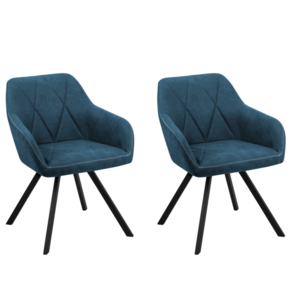 Beliani Komplet stolov modre barve 2 kosa MONEE