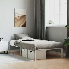 VidaXL Kovinski posteljni okvir bel 107x203 cm