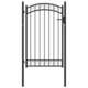 vidaXL Vrata za ograjo zaobljena jeklo 100x150 cm črna