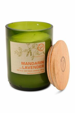 Paddywax dišeča sojina sveča Mandarin &amp; Lavender 226 g - pisana. Dišeča sveča iz kolekcije Paddywax. Model izdelan iz stekla in lesa.